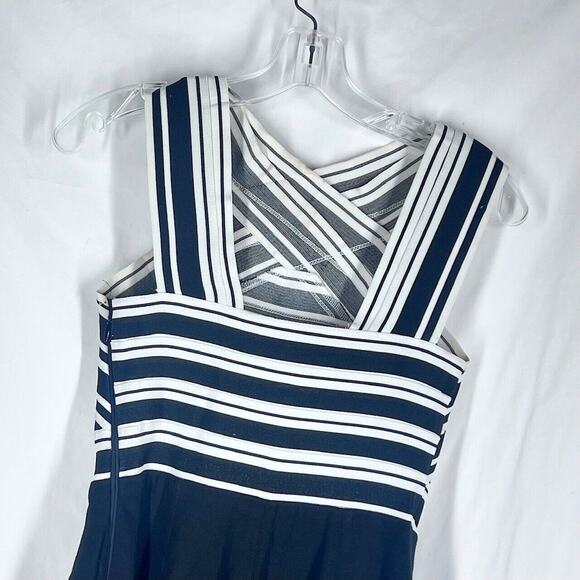 Maeve Anthropologie Womens Dress Size 0 Black Crosswise Sleeveless Flare Bandage - Picture 6 of 13